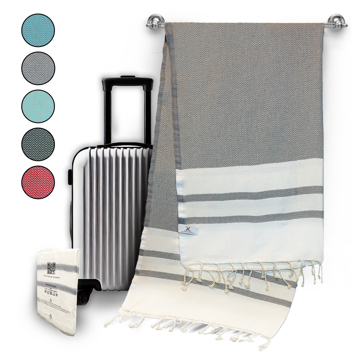 Quick-Dry Travel Towel – Lightweight, Absorbent & Compact for Beach, Bath & More (Silver Gray, 39" x 71")