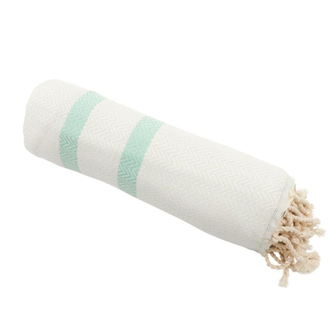 Mint Green Turkish Cotton Towel – Quick Dry, Lightweight & Compact for Travel, Beach, Bath & More (39" x 71")