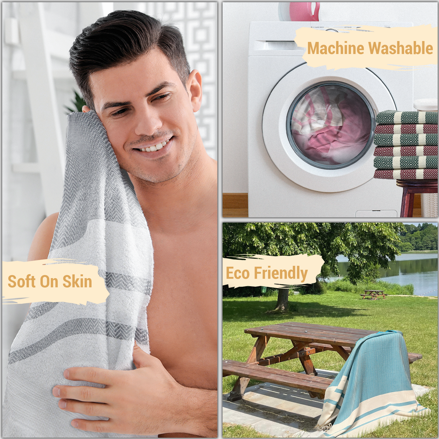 Exclusive Diavron 2-Pack Cotton Towels – Pine Green & Burgundy Red | Quick-Dry, Lightweight & Stylish for Travel, Beach, Bath & More (39" x 71")