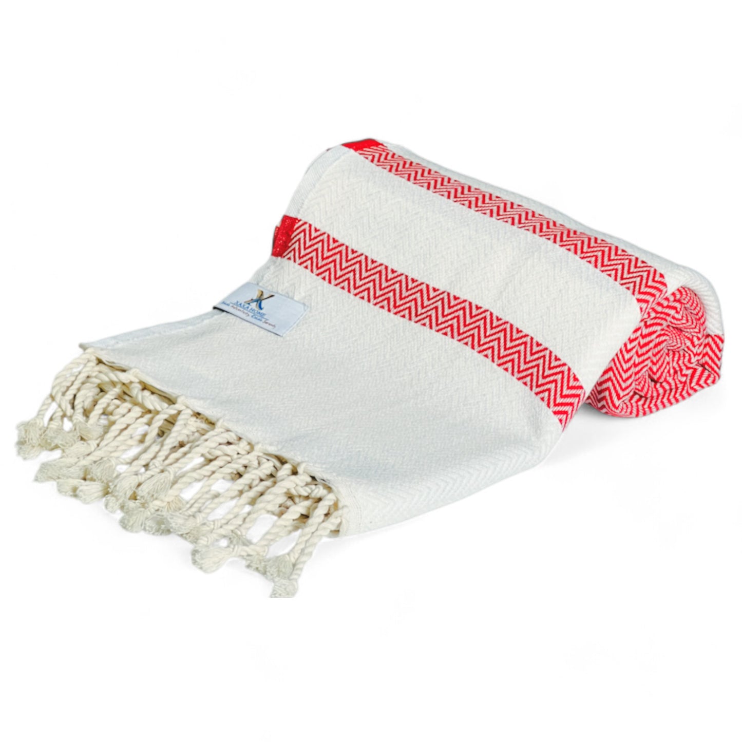 Quick-Dry Cotton Towel – Bright Red – Lightweight, Absorbent & sand free