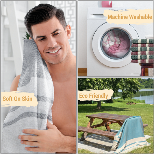 Quick-Dry Cotton Towel – Bright Red – Lightweight, Absorbent & sand free
