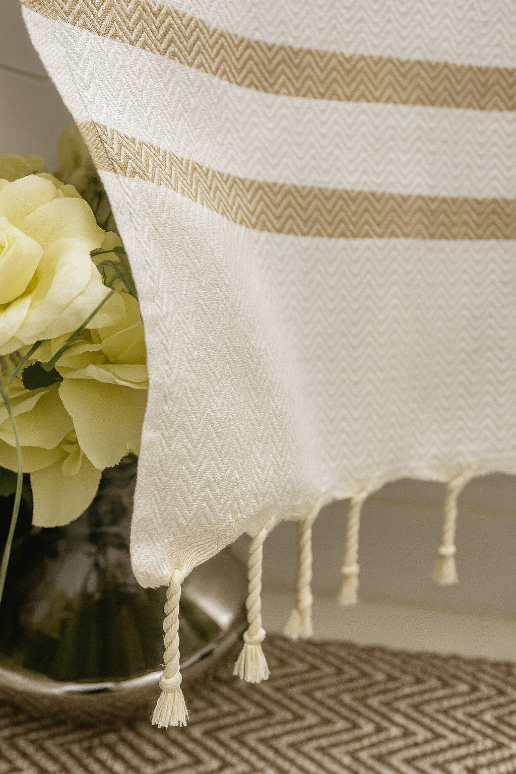 Caramel Beige Cotton Stall Shower Curtain – Warm, Neutral & Space-Saving (39" x 71")