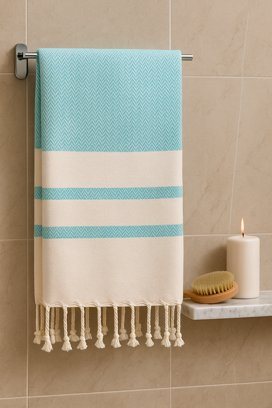Mint Green Turkish Cotton Towel – Quick Dry, Lightweight & Compact for Travel, Beach, Bath & More (39" x 71")