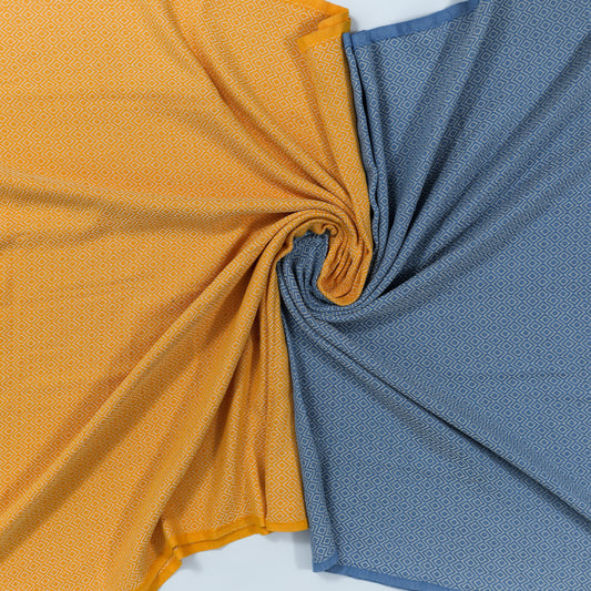 Gold Yellow & Turquoise Blue Diavron Towel Set – Luxurious Cotton, Quick Dry & Lightweight for Travel, Beach & Home