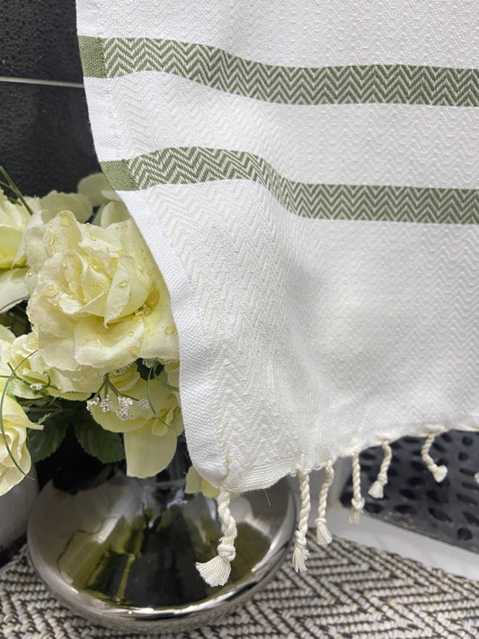 Khaki Green Cotton Stall Shower Curtain – Stylish, Quick-Dry & Space-Saving (39" x 71")